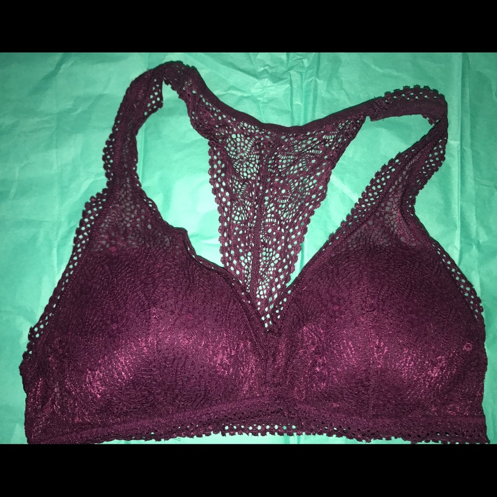 ~Victoria Secret Maroon Lace RacerBack Bra~